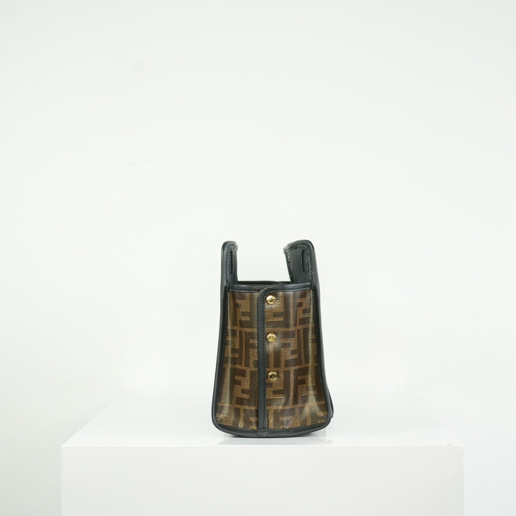 Fendi Peakaboo Canvas Defender Bag with Luggage Tag