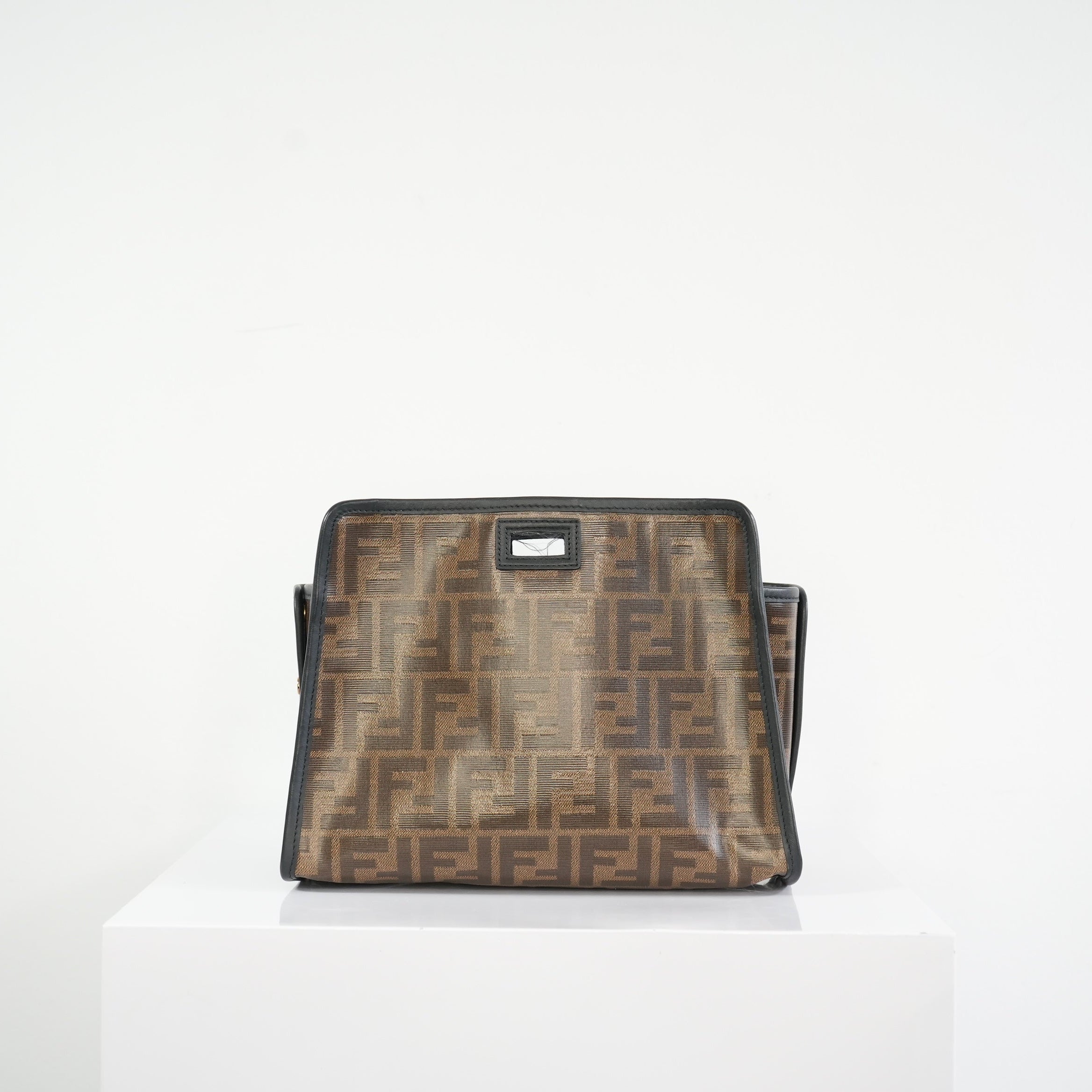 Fendi Peakaboo Canvas Defender Bag with Luggage Tag