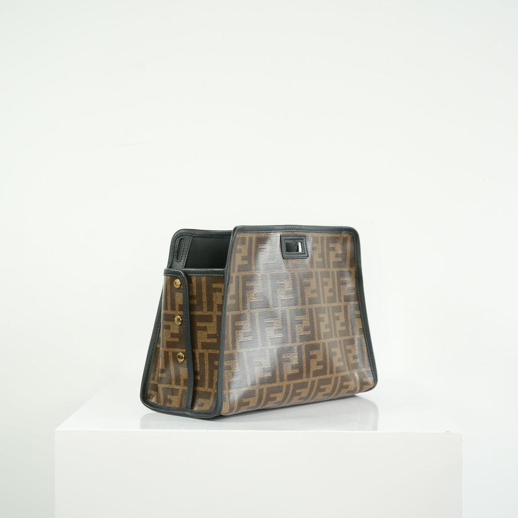 Fendi Peakaboo Canvas Defender Bag with Luggage Tag