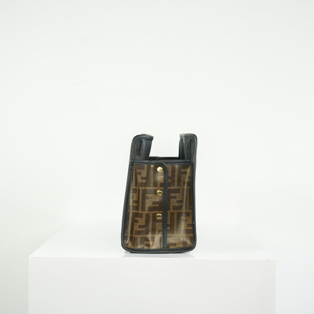 Fendi Peakaboo Canvas Defender Bag with Luggage Tag