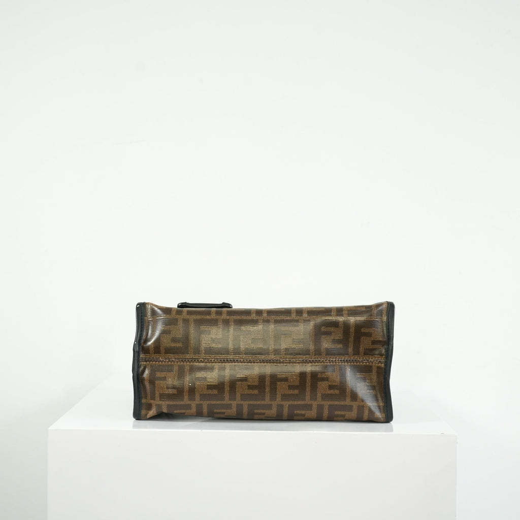 Fendi Peakaboo Canvas Defender Bag with Luggage Tag