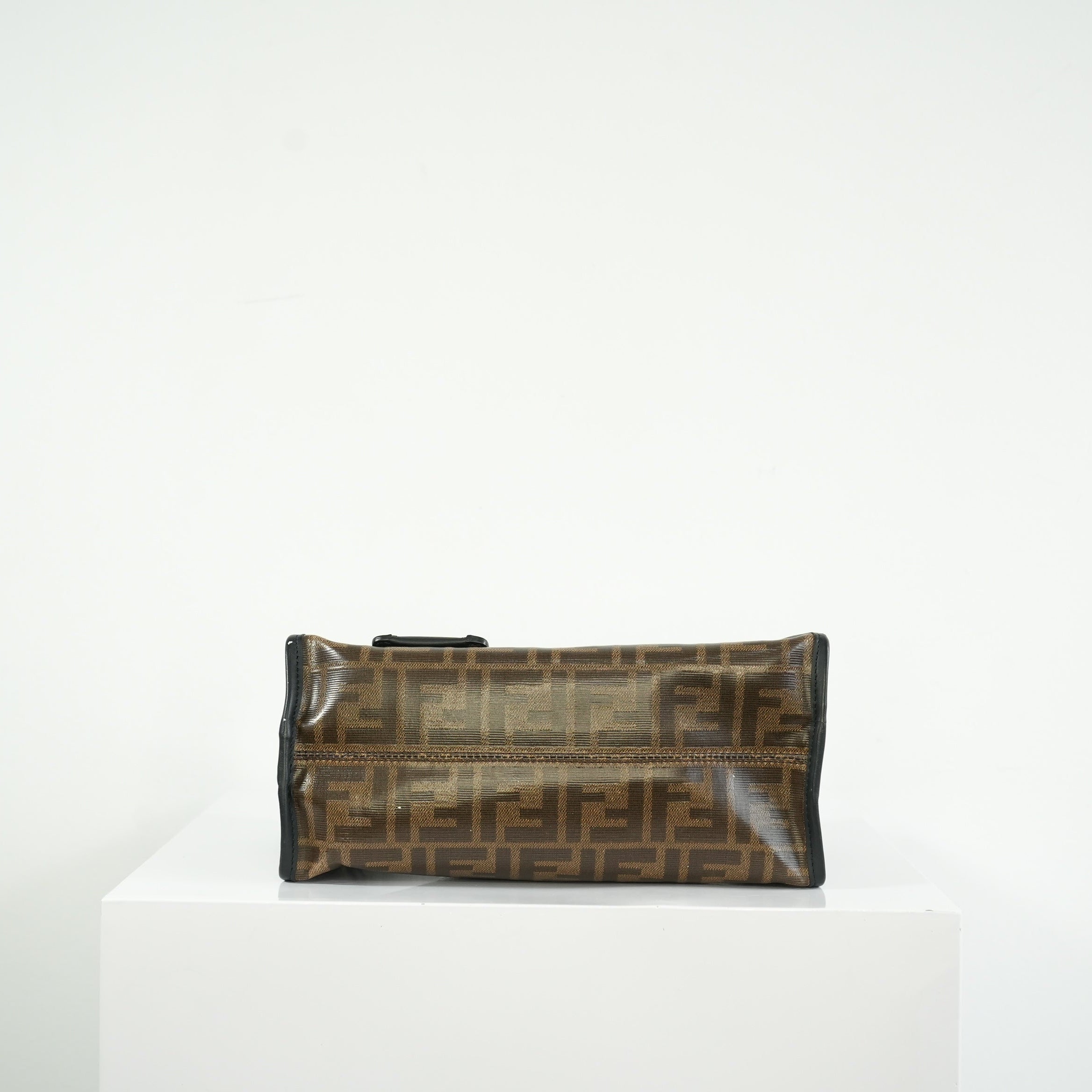 Fendi Peakaboo Canvas Defender Bag with Luggage Tag