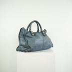 Balenciaga Navy Blue Agneau Giant 12 Bag Silver Hardware