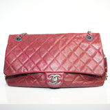 Chanel Easy Flap Caviar Leather Shoulder Bag Burgundy