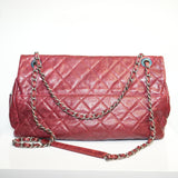 Chanel Easy Flap Caviar Leather Shoulder Bag Burgundy