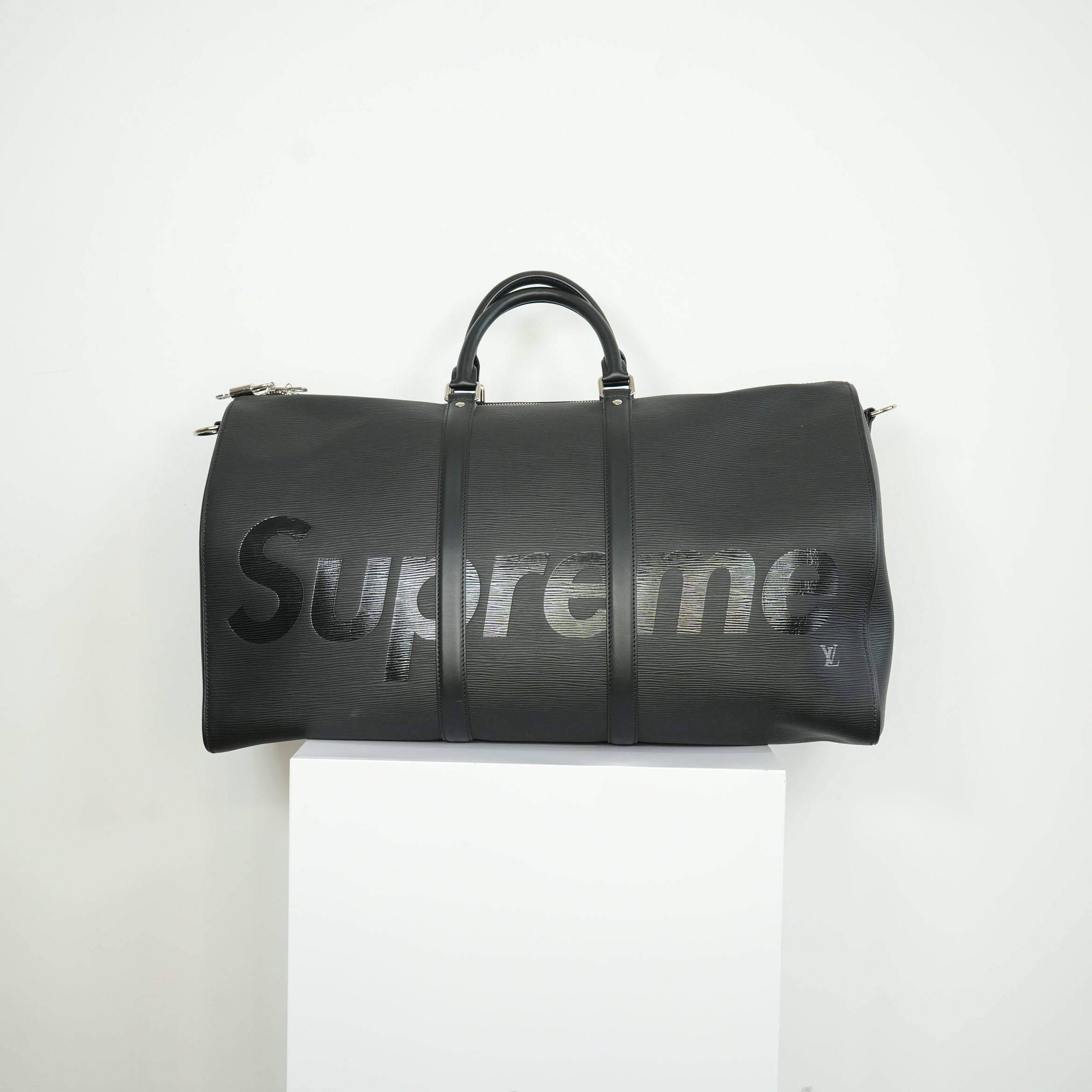Louis Vuitton Epi Supreme Black Keepall Bando with dust bag