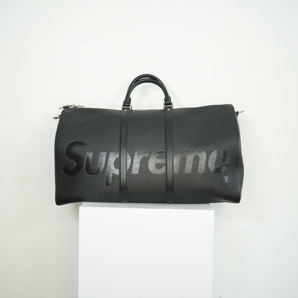 Louis Vuitton Epi Supreme Black Keepall Bando with dust bag