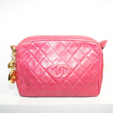 Chanel Quilted Leather Camera Bag Shoulder Bag Pink