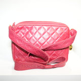 Chanel Quilted Leather Camera Bag Shoulder Bag Pink