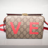 Gucci 'Love' GG Supreme Mini Crossbody Bag Brown/Red