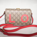 Gucci 'Love' GG Supreme Mini Crossbody Bag Brown/Red