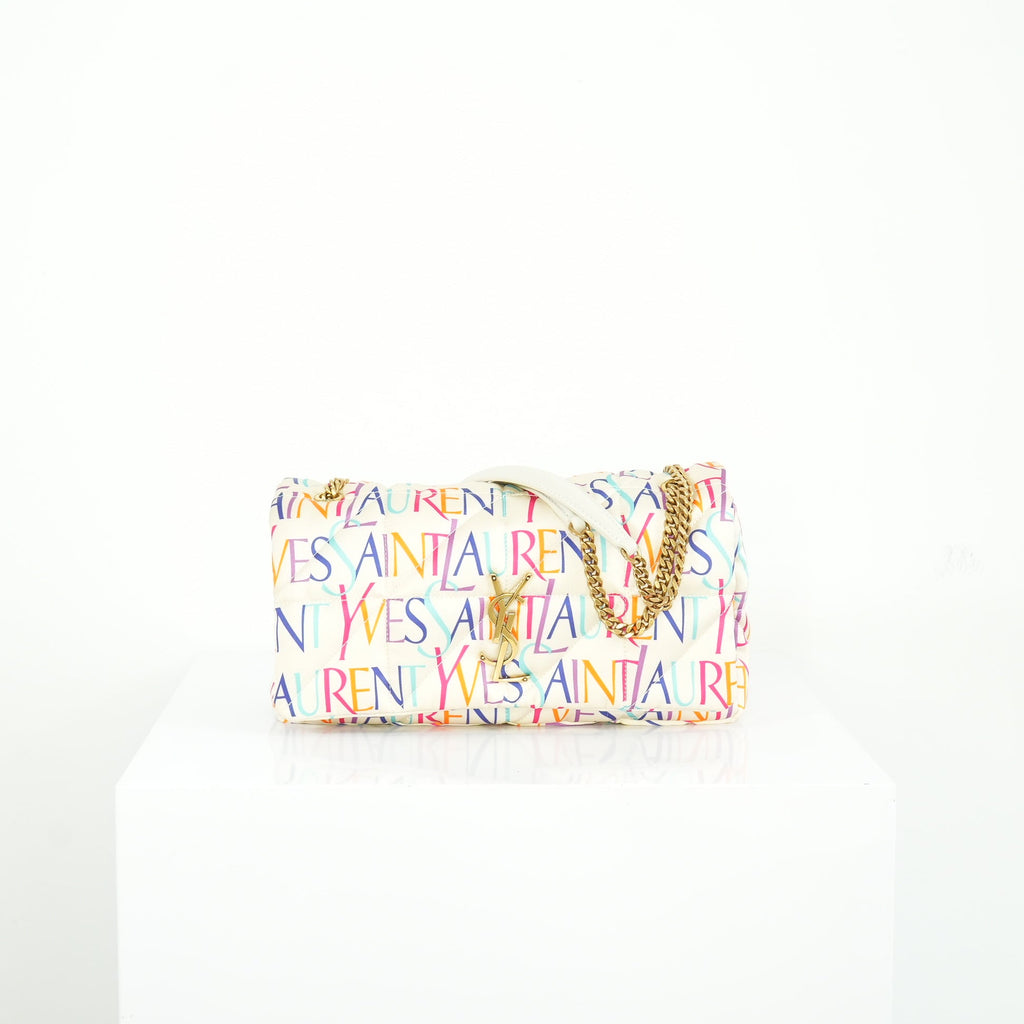 YSL Jamie Medium White Multicolor Shoulder Bag