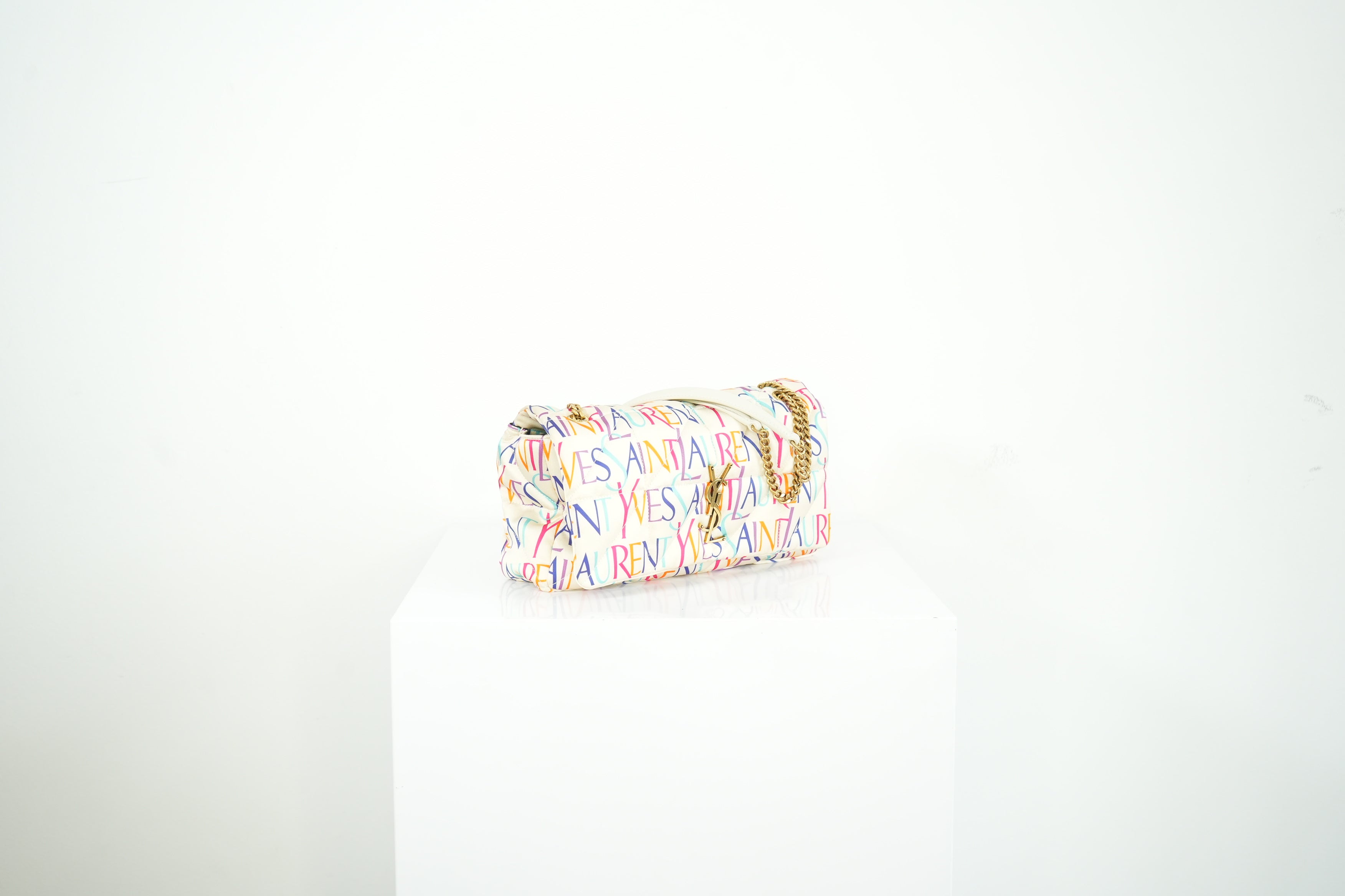 YSL Jamie Medium White Multicolor Shoulder Bag