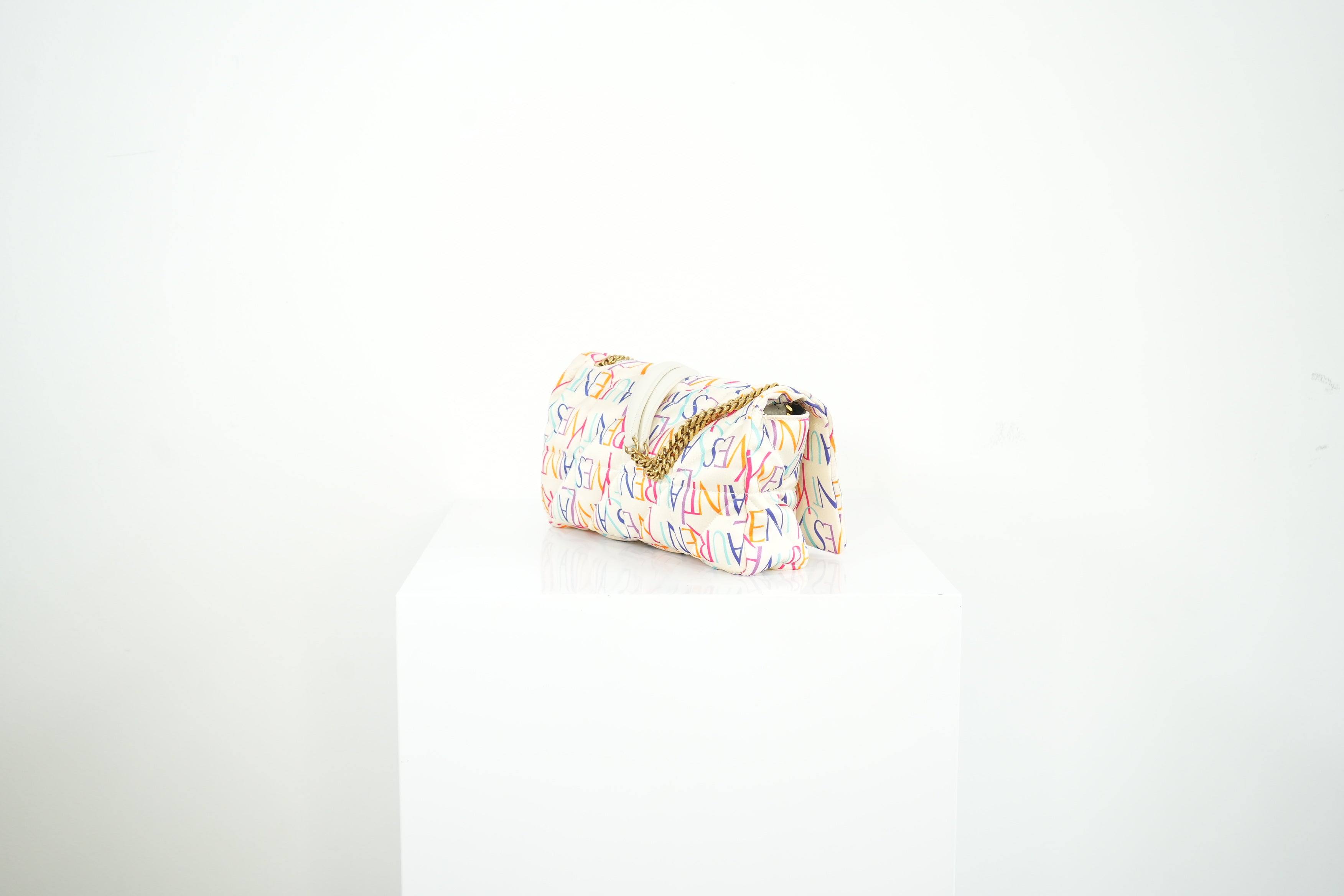 YSL Jamie Medium White Multicolor Shoulder Bag