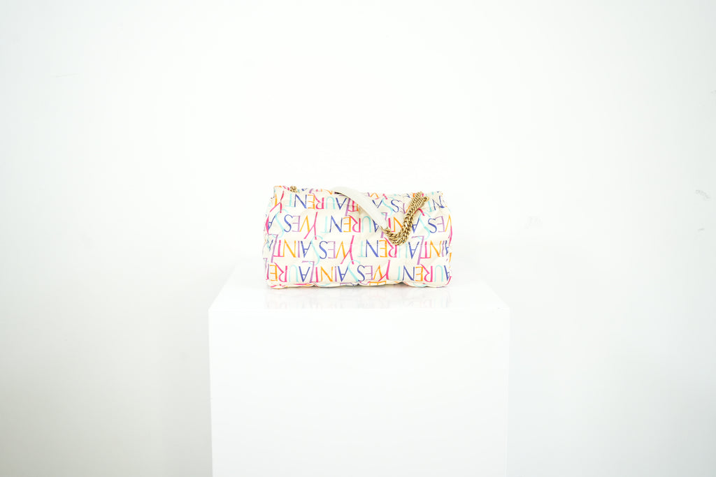 YSL Jamie Medium White Multicolor Shoulder Bag