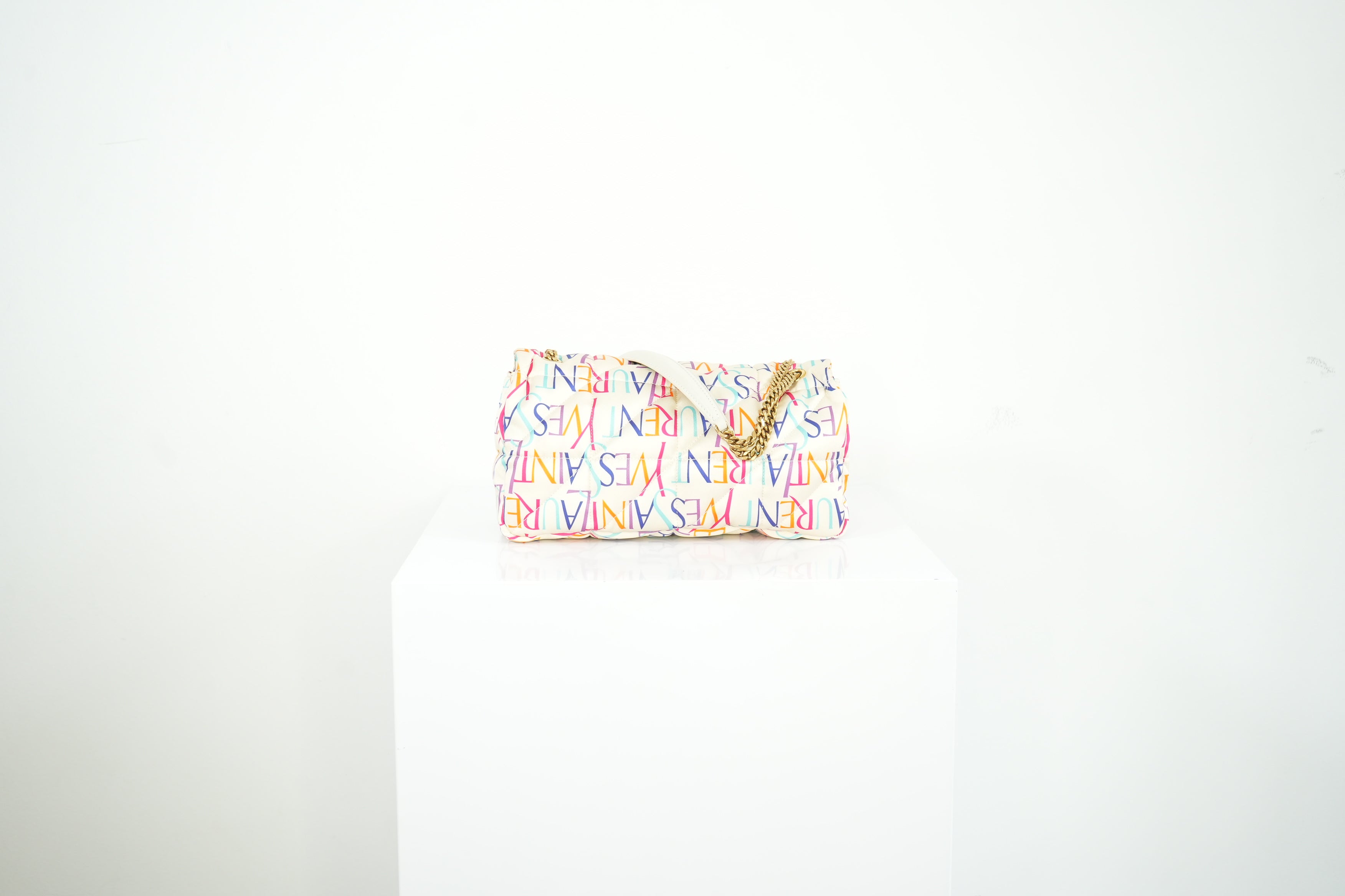 YSL Jamie Medium White Multicolor Shoulder Bag