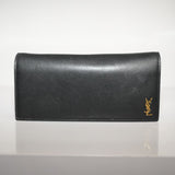 Yves Saint Laurent Tiny Cassandre Flat Continental Wallet Black