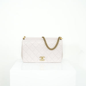 Chanel White Quilted Leather Shoulder Bag