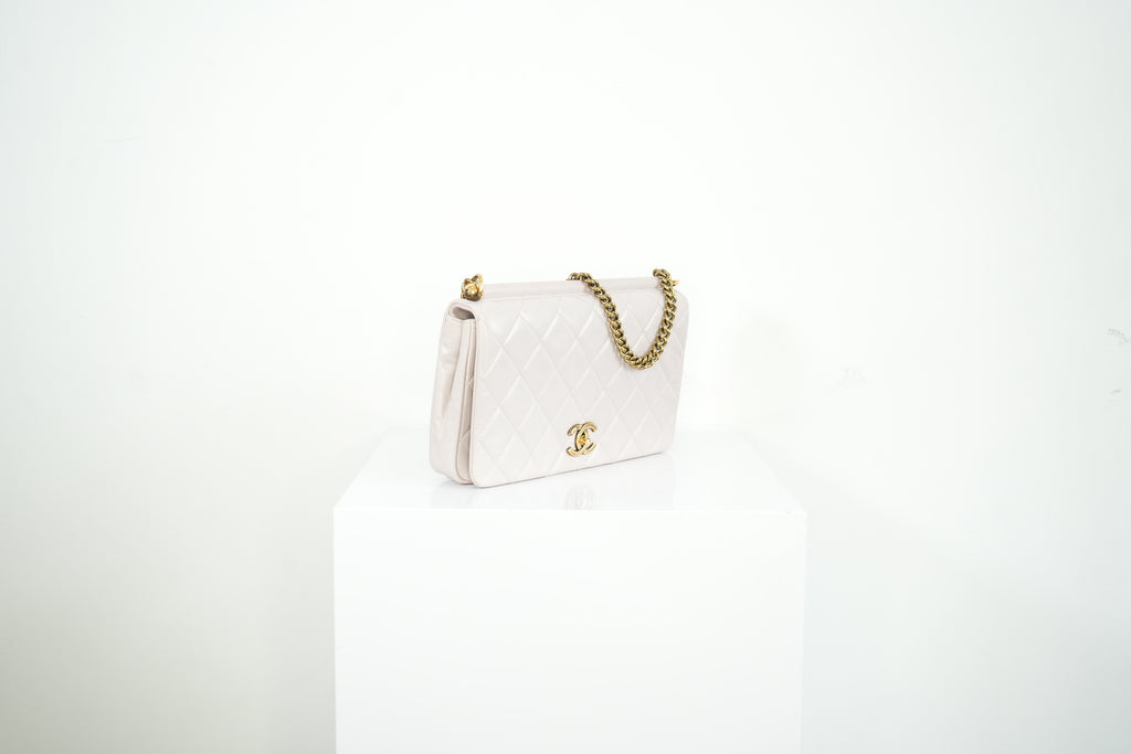 Chanel White Quilted Leather Shoulder Bag