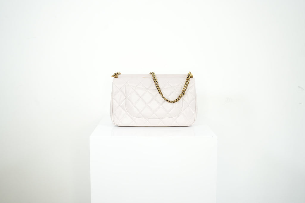 Chanel White Quilted Leather Shoulder Bag