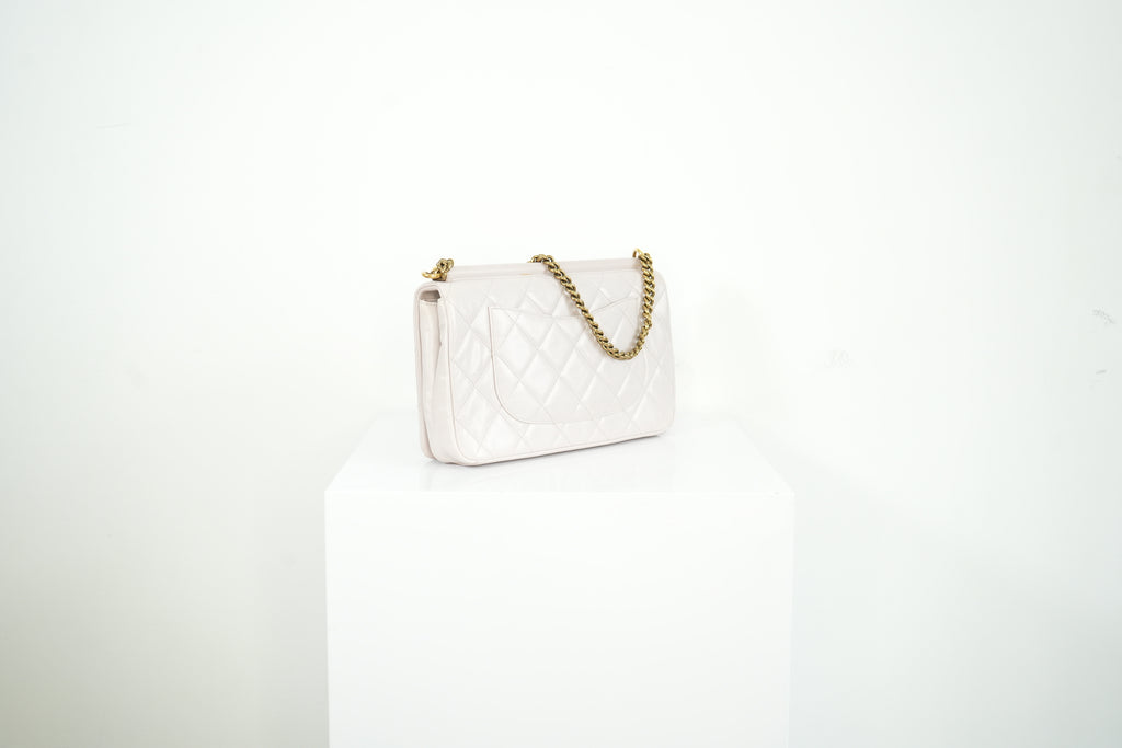 Chanel White Quilted Leather Shoulder Bag