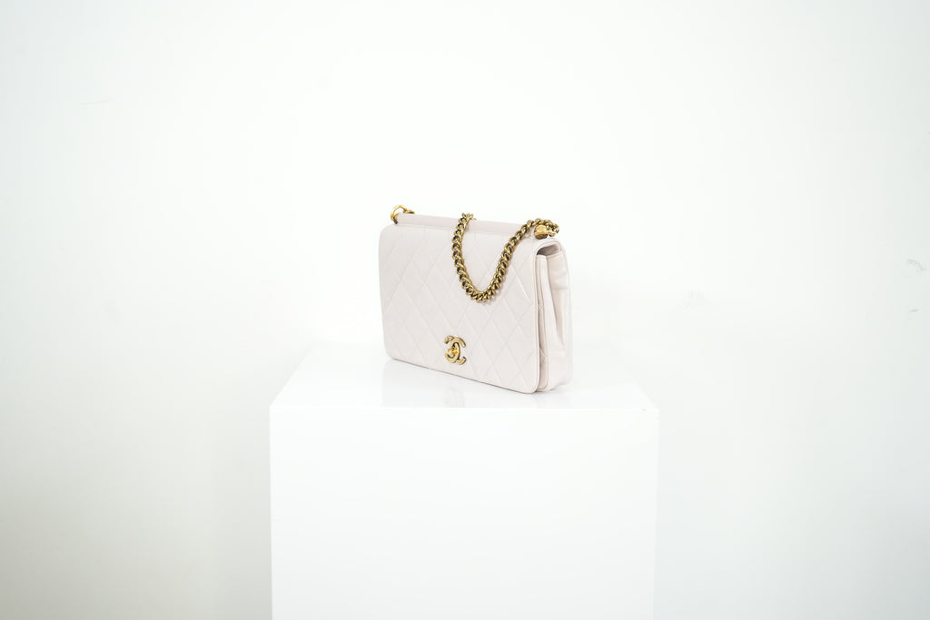 Chanel White Quilted Leather Shoulder Bag