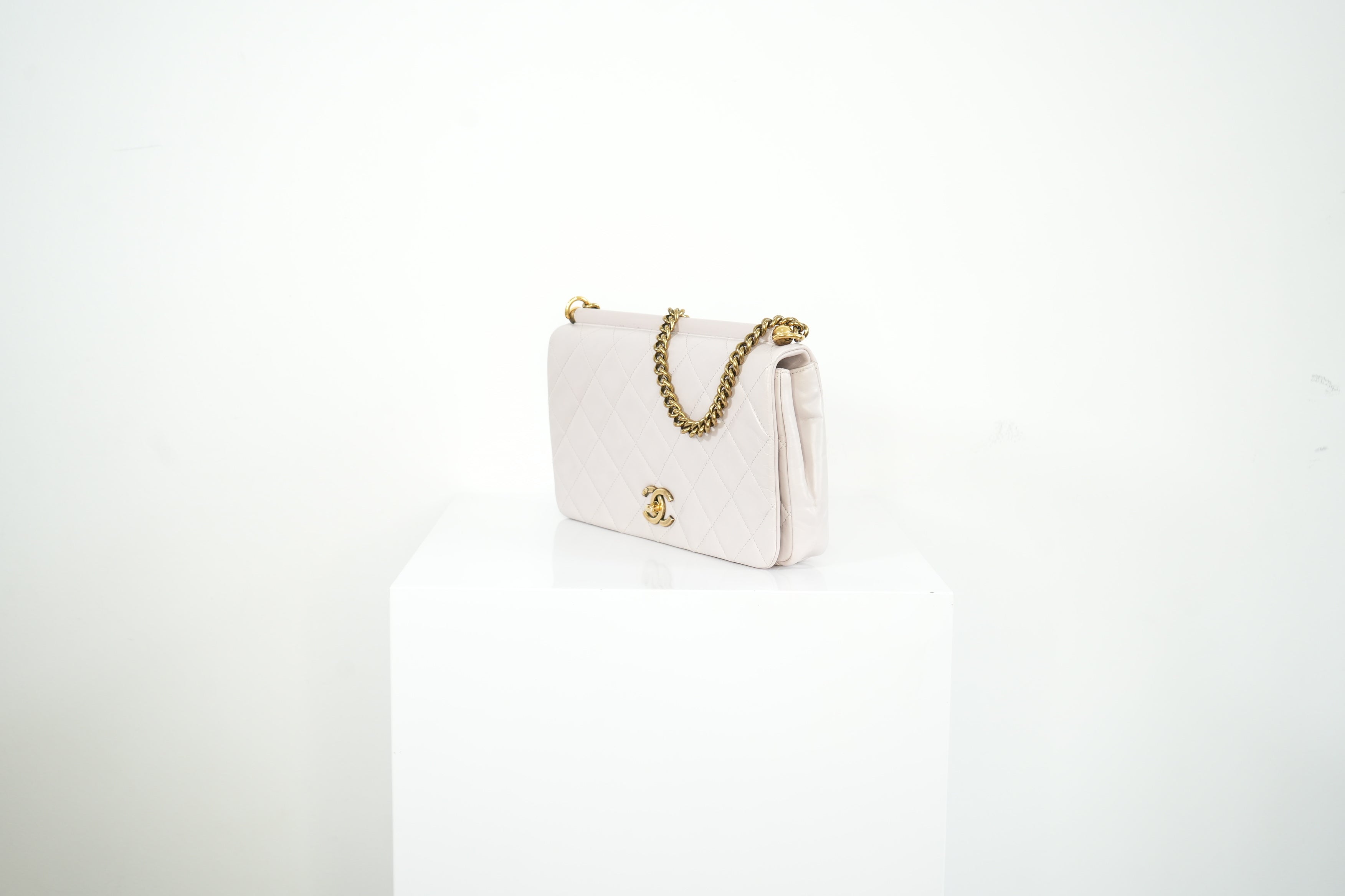 Chanel White Quilted Leather Shoulder Bag