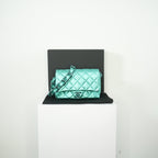 Chanel Metallic Green Single Flap full set