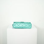 Chanel Metallic Green Single Flap full set