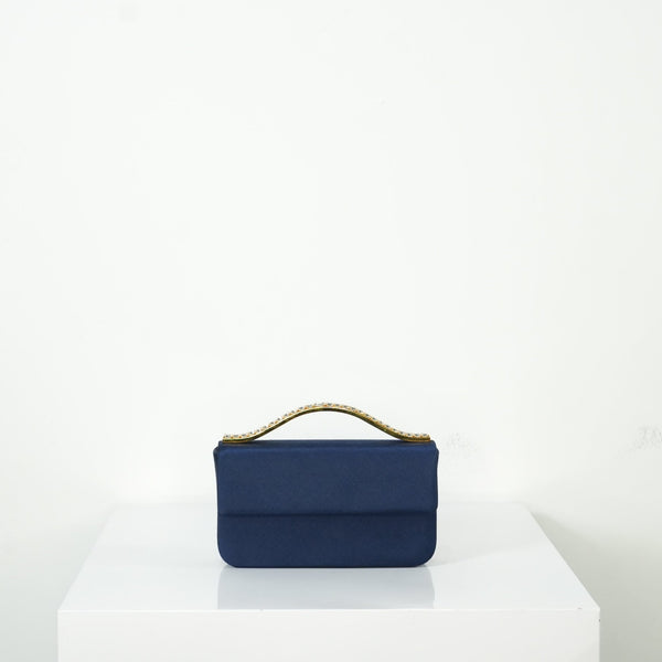 Prada Pre-Loved Blue Crystal Top Handle