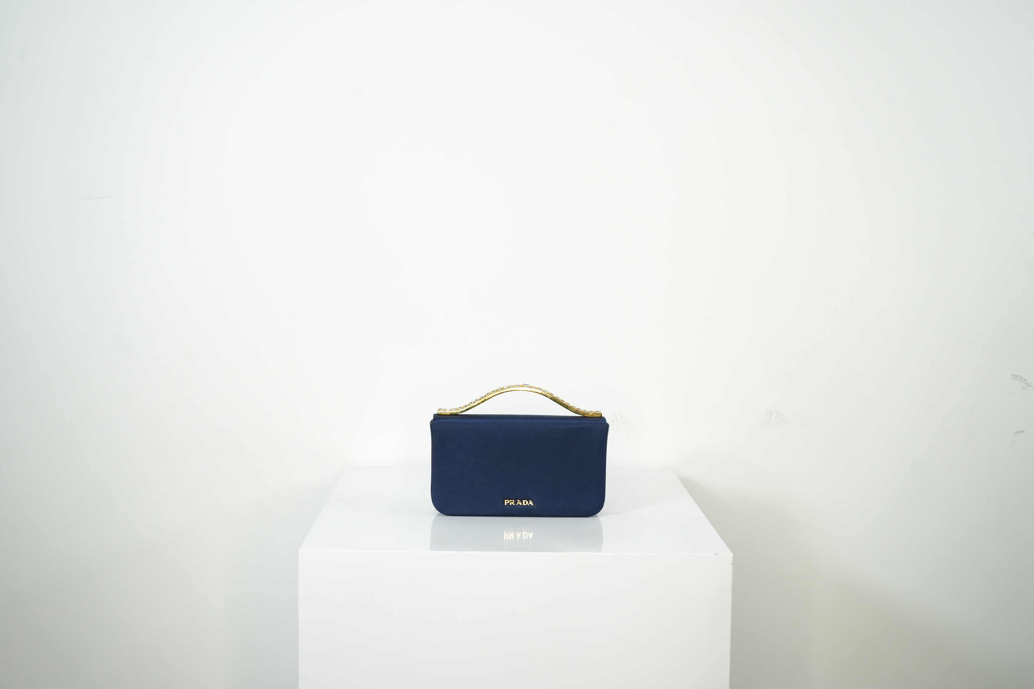 Prada Satin Crystal Embellished Handbag Full Set