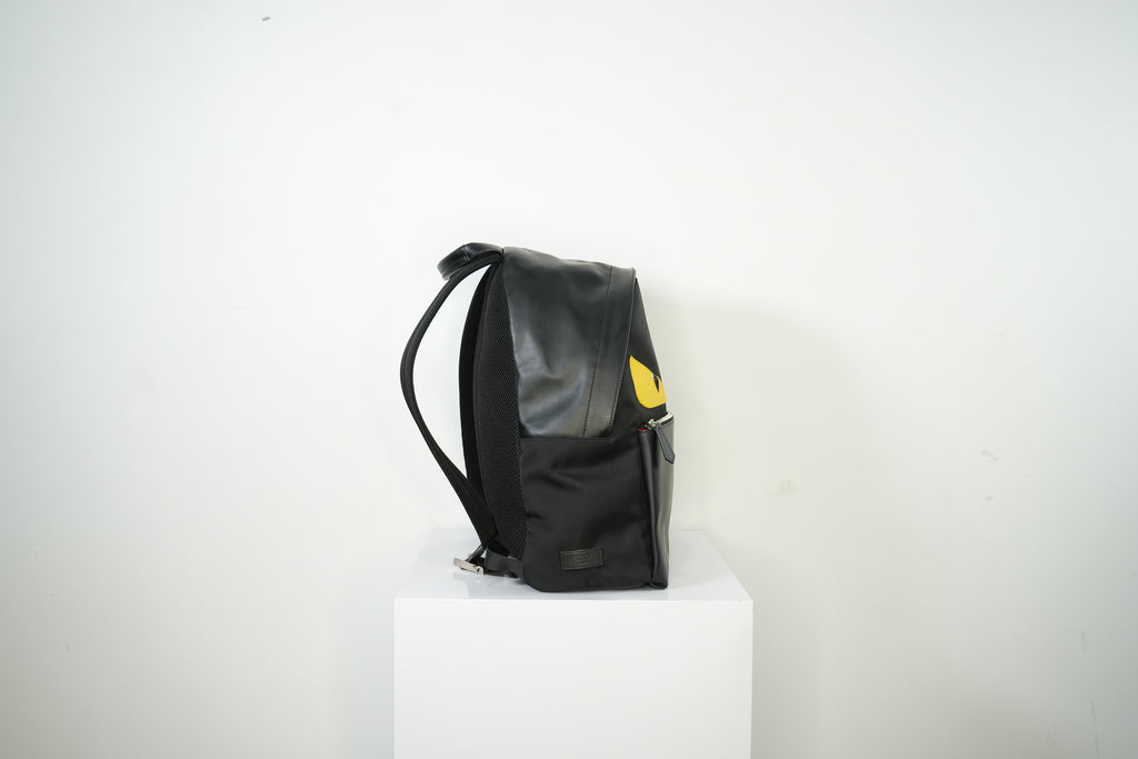 Fendi Bug Bag Black Nylon Body With Yellow Monster Eyes