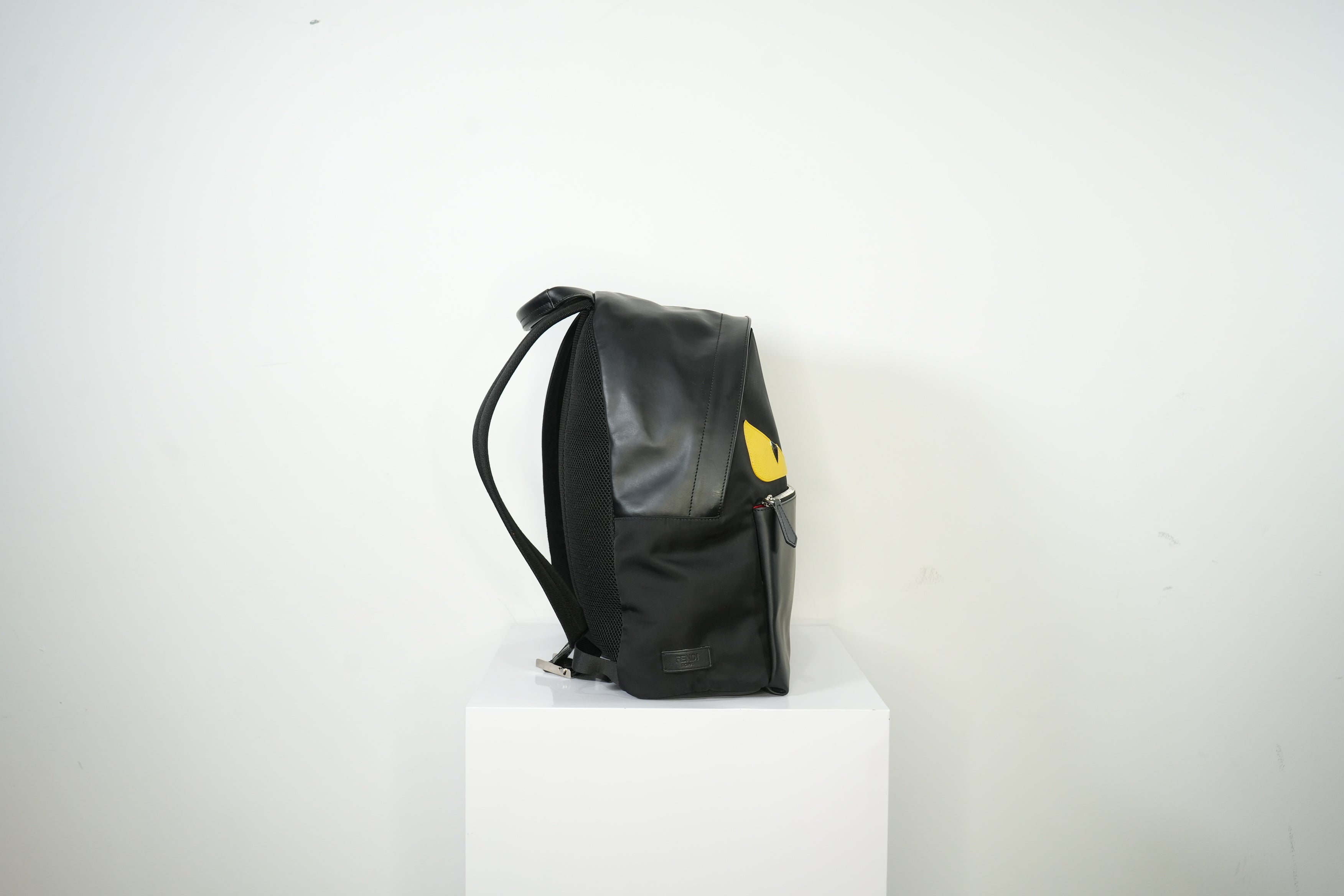 Fendi Bug Bag Black Nylon Body With Yellow Monster Eyes