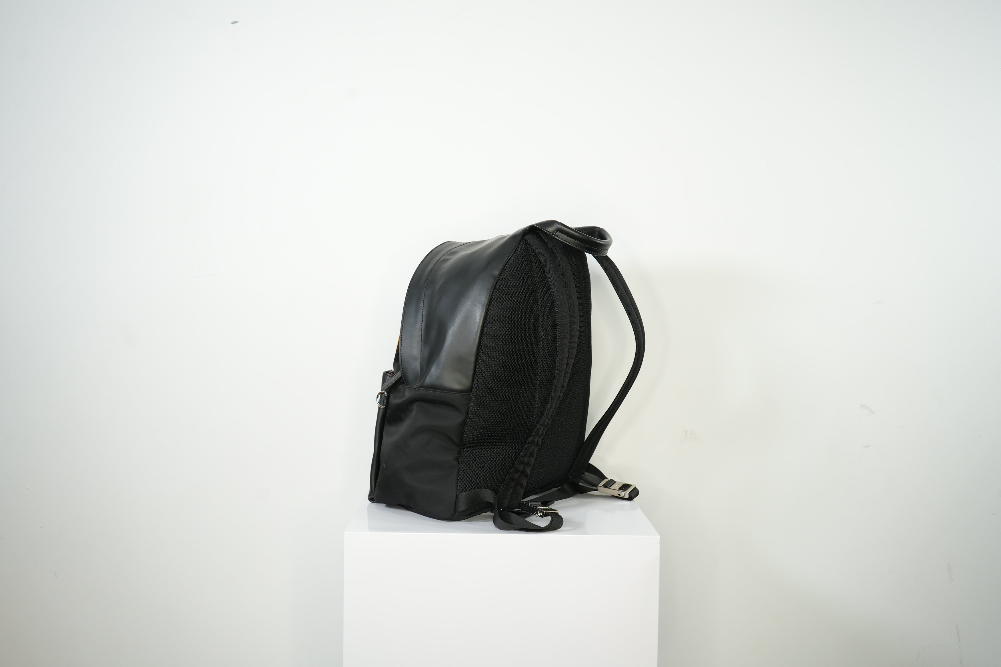 Fendi Bug Bag Black Nylon Body With Yellow Monster Eyes
