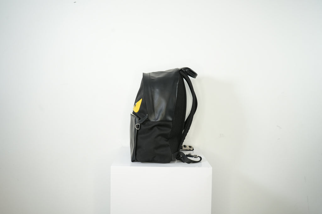 Fendi Bug Bag Black Nylon Body With Yellow Monster Eyes