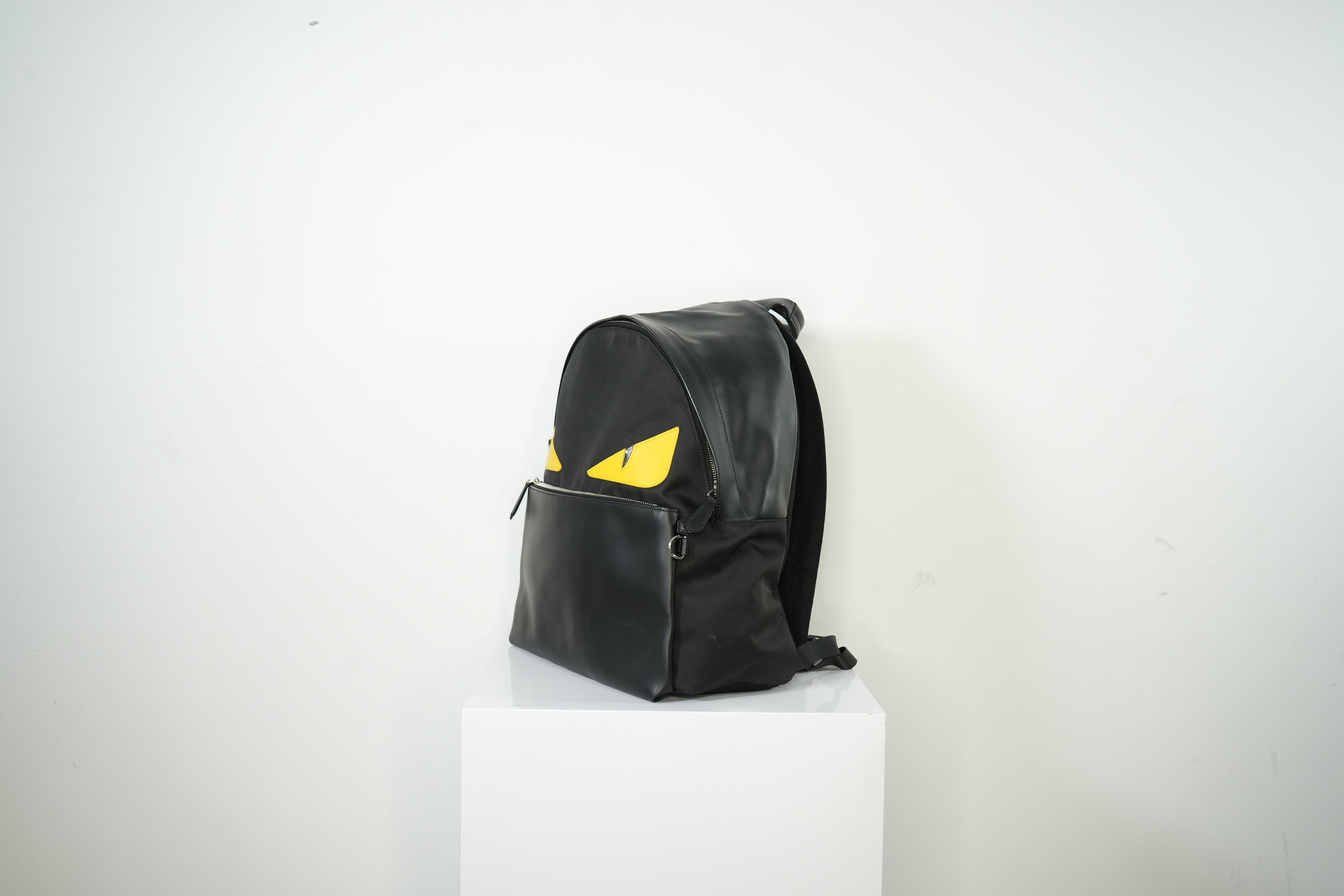 Fendi Bug Bag Black Nylon Body With Yellow Monster Eyes