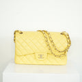 Chanel Flap Caviar Large Double Flap Yellow Full Set