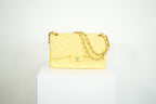 Chanel Flap Caviar Large Double Flap Yellow Full Set
