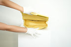 Chanel Flap Caviar Large Double Flap Yellow Full Set