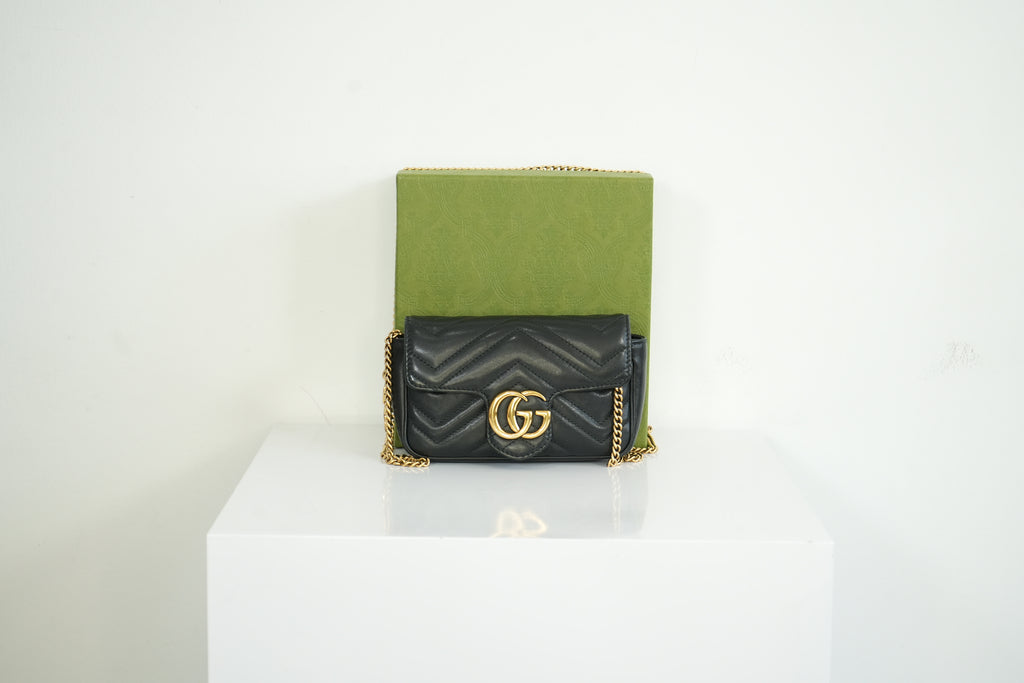 Gucci GG Marmont Matelasse Mini Chain Wallet (full set)