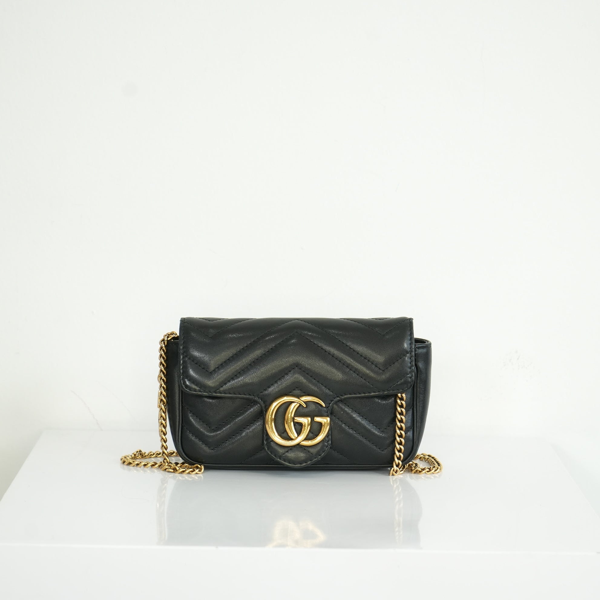 Gucci GG Marmont Matelasse Mini Chain Wallet (full set)