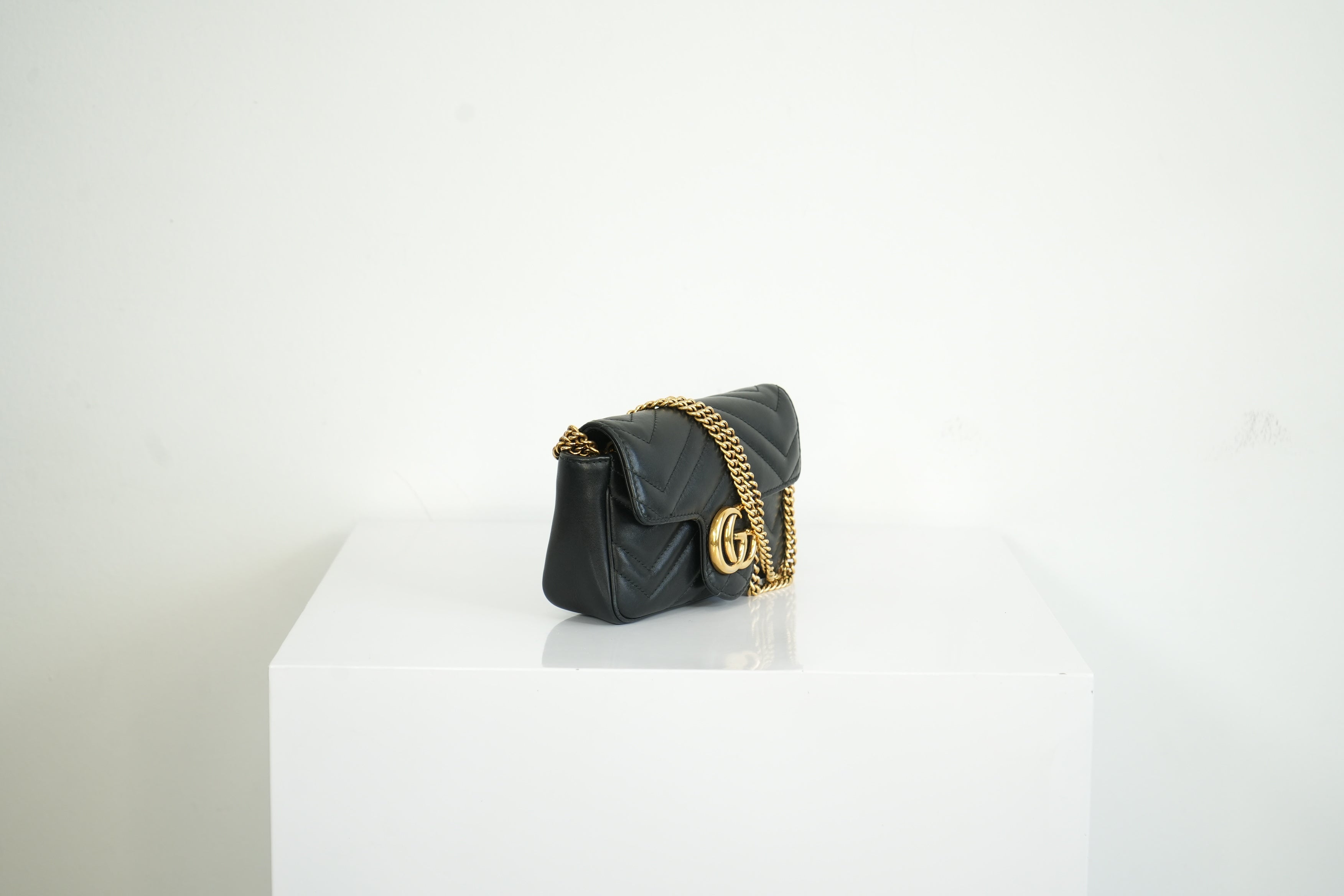 Gucci GG Marmont Matelasse Mini Chain Wallet (full set)