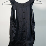 Vintage Chanel Navy Blue Silk Sleeveless Top Blouse Camisole