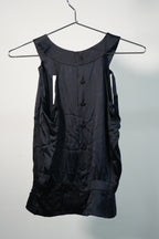 Vintage Chanel Navy Blue Silk Sleeveless Top Blouse Camisole