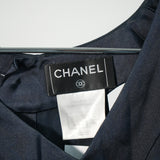 Vintage Chanel Navy Blue Silk Sleeveless Top Blouse Camisole