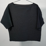 Pleats Please Issey Miyake Pleated Dolman Sleeve Top Black