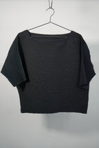 Pleats Please Issey Miyake Pleated Dolman Sleeve Top Black