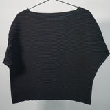 Pleats Please Issey Miyake Pleated Dolman Sleeve Top Black