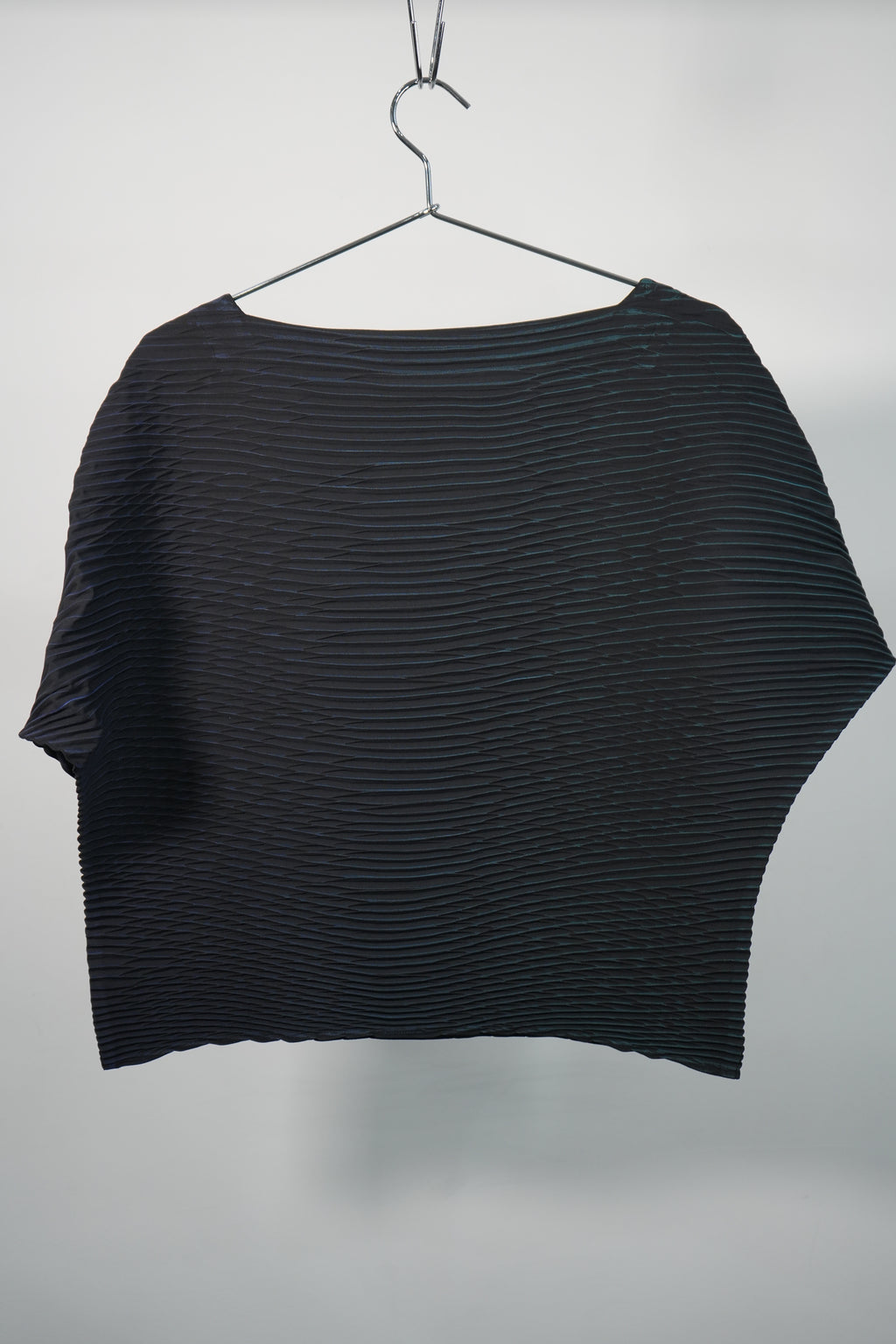 Pleats Please Issey Miyake Pleated Dolman Sleeve Top Black
