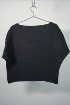 Pleats Please Issey Miyake Pleated Dolman Sleeve Top Black